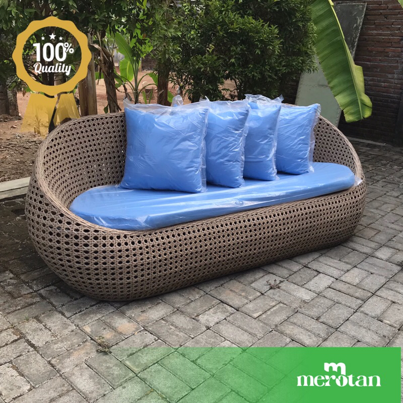 Sofa Rotan Sintetis / Sofa Oval Rotan / Sofa Outdoor Rotan Sintetis