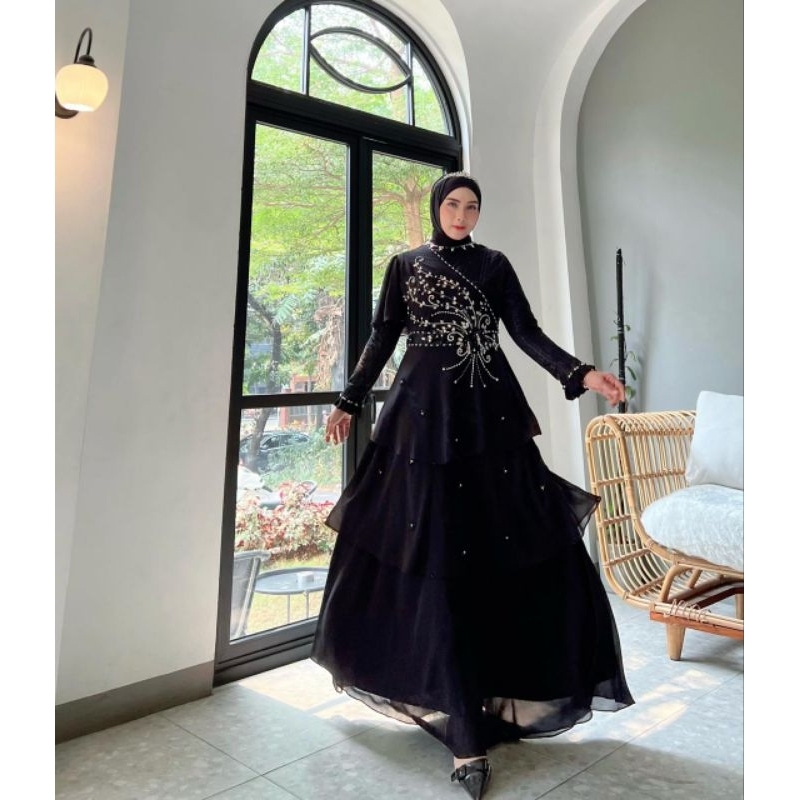 Moranza Gaun Original By Aura Hijab / Gamis Pesta Terbaru / Gamis Kekinian / Gamis Cantik