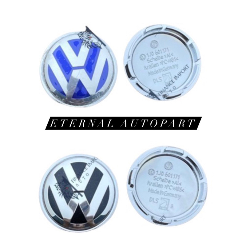 Dop roda tengah tutup velg VW Volkswagen 65mm Dop roda Wheel Cap VW - Biru