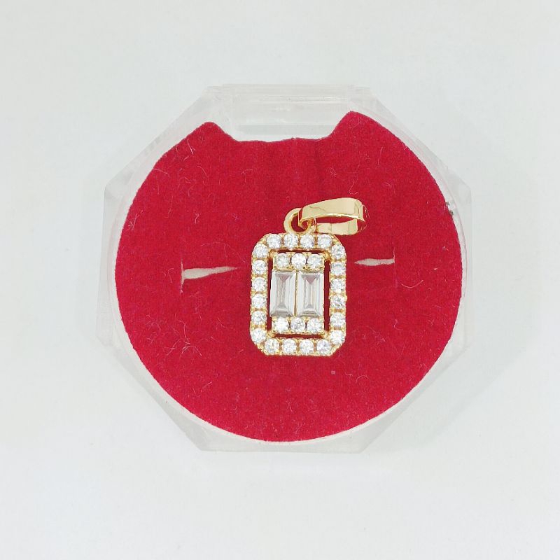 Liontin yaxiya lapis emas kotak mata putih lady diana LT0010