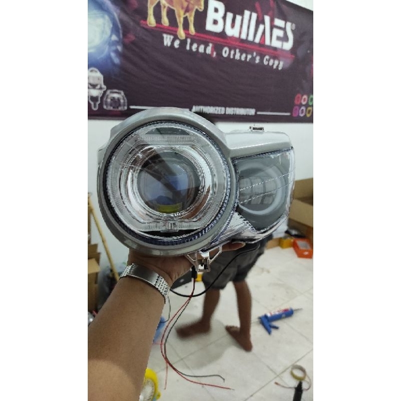 Lampu depan tiger pece set lampu biled aes wst karbo 3 inch set daymaker mini 3 mata lampu depan sep