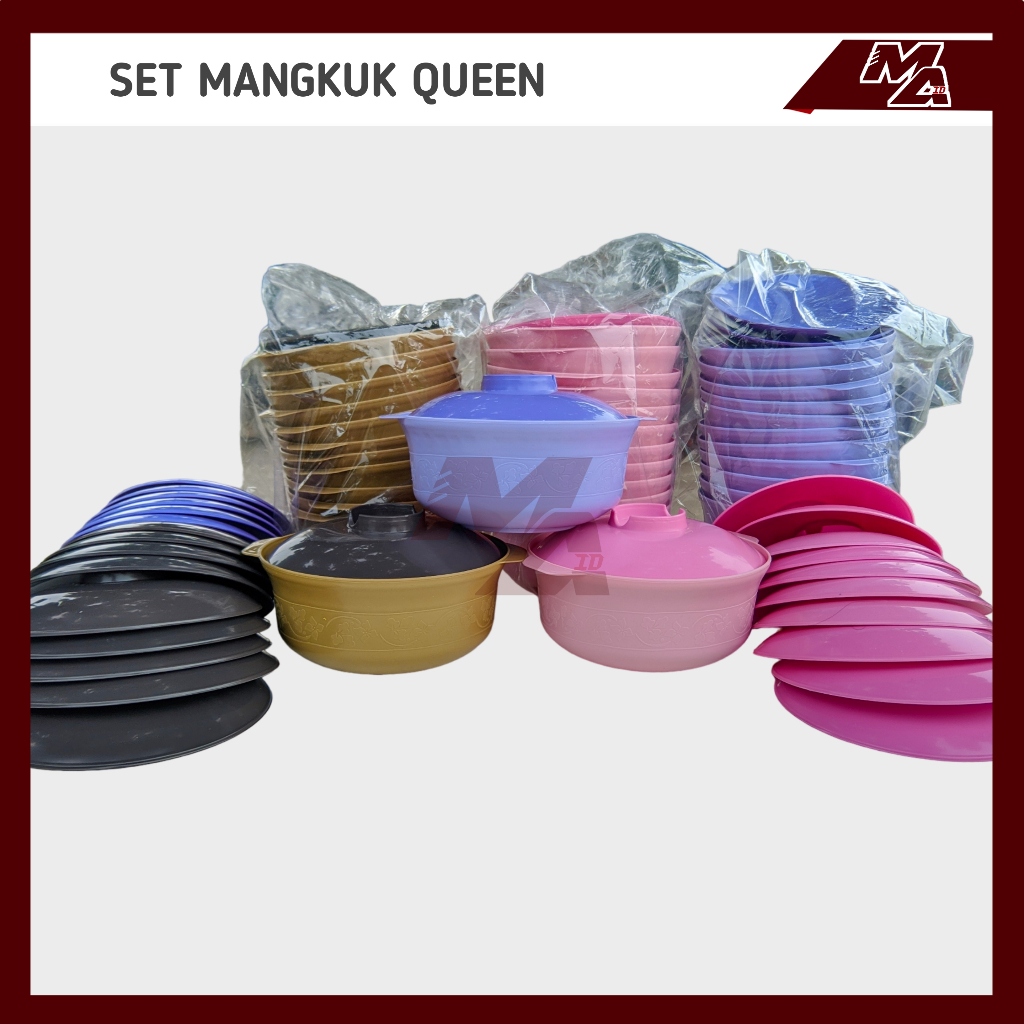 3+3=6PCS SET MANGKUK QUEEN SAJIAN BERTUTUP+BERMOTIF UNTUK HIDANGAN