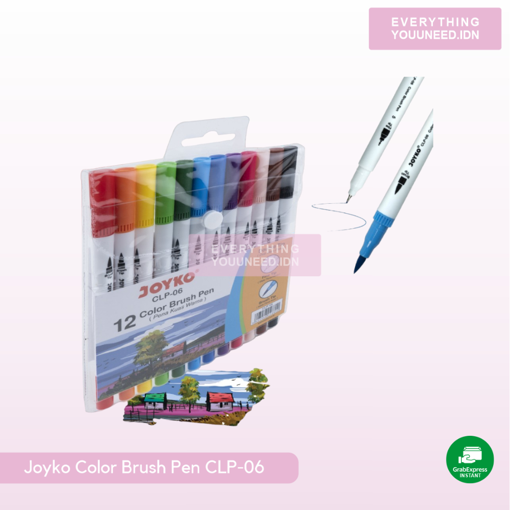 

Joyko Color Brush Pen / Pena Kuas Warna CLP-06 / 12 Warna