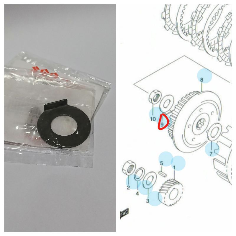 RING WASHER  MUR RUMAH KOPLING SUZUKI SATRIA FU 150 KARBU SGP
