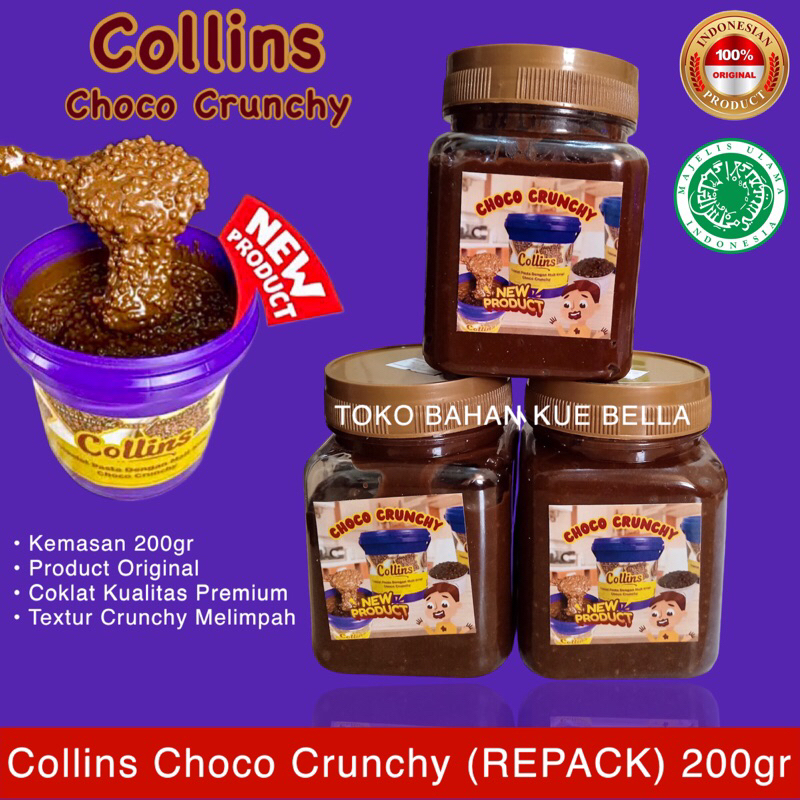 

COLLINS CHOCO CRUNCHY 200gr (REPACK) Selai Coklat Kruncy