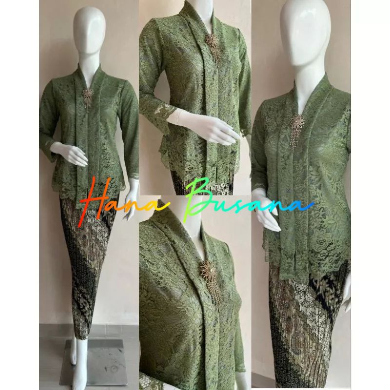 Set Kebaya Kartini Modern Set Kebaya Brukat Pendek Set Kebaya Wisuda Modern Set / Atasan Kebaya Rema