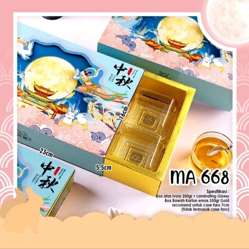 

(4set) Box Mooncake Blue Fairy 3d | Kotak Kue Bulan untuk 6 Taro Case