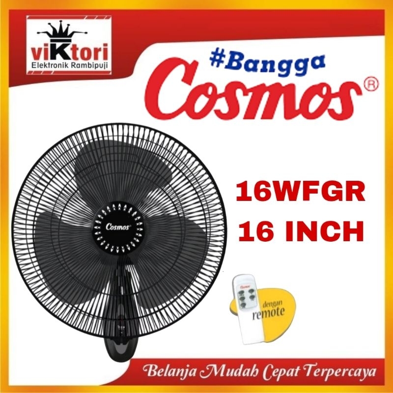 WALL FAN COSMOS 16WFGR / KIPAS ANGIN COSMOS / KIPAS DINDING / KIPAS TEMBOK / KIPAS ANGIN 16 INCHI RE