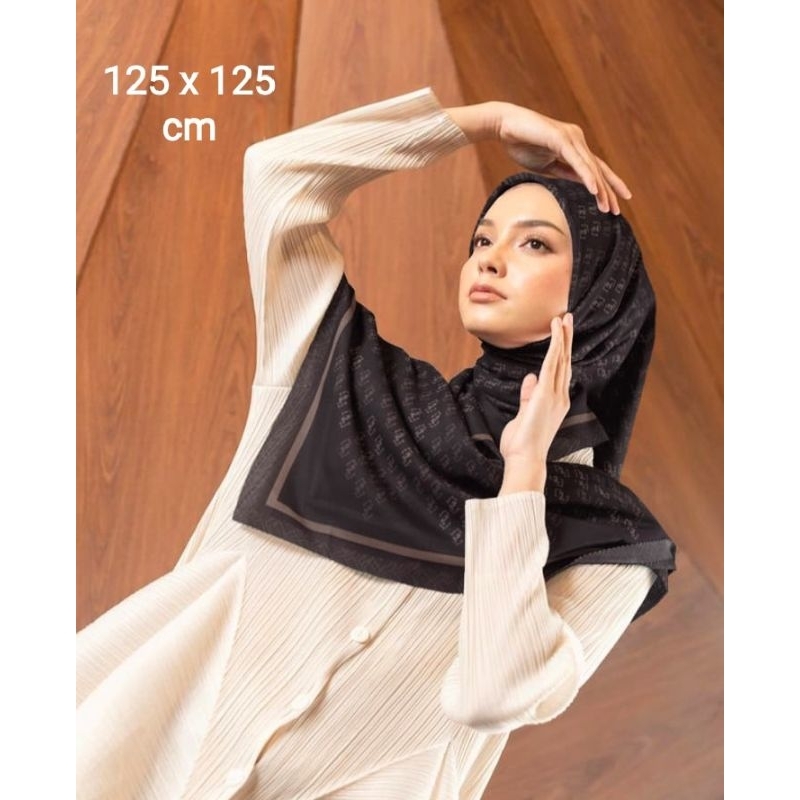 SALE HIJAB / SYARI MURATAA HITAM / COD / KERUDUNG VOAL MOTIF / SEGI EMPAT VOAL / JILBAB TERBARU / LA