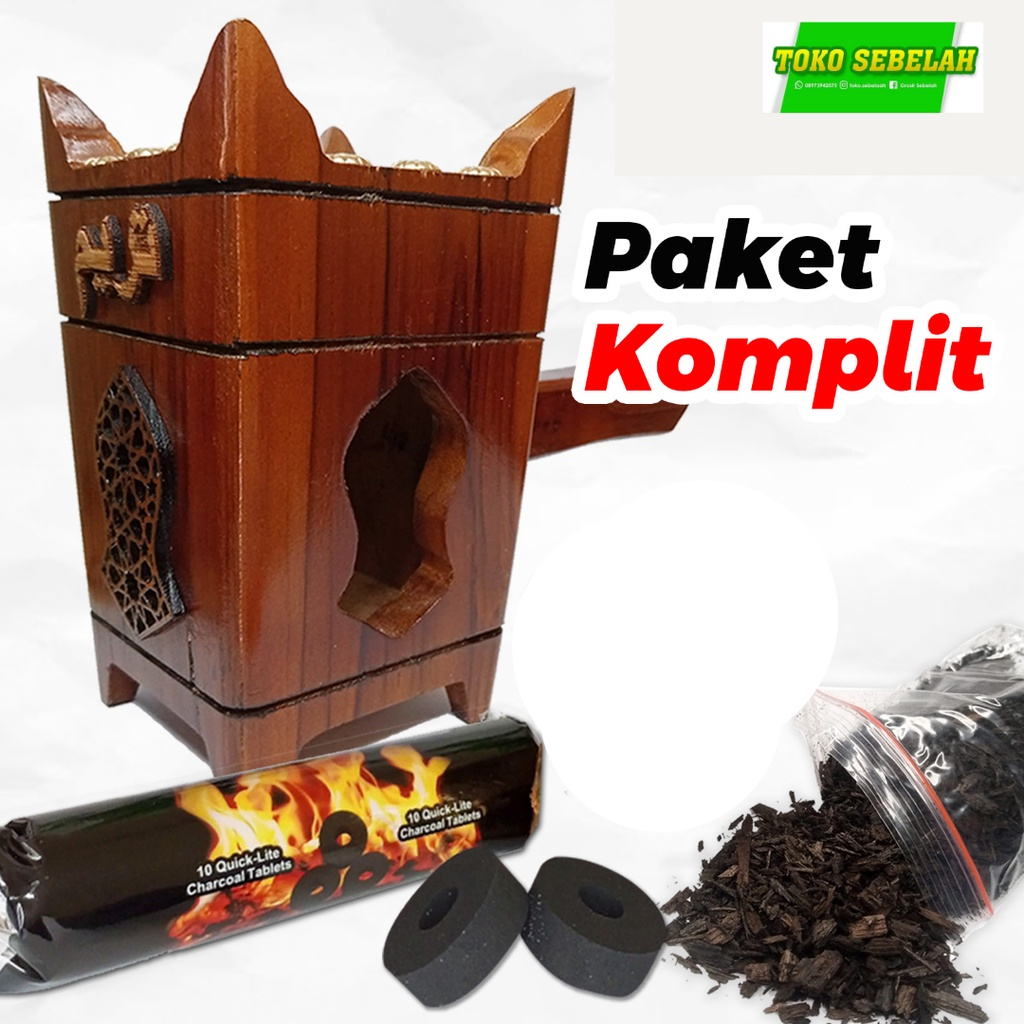 PAKET LENGKAP DUPA BUKHOUR ARAB ISI TEMPAT BAKARAN, ARANG BRACKET 10pcs dan DUPA ARAB siap pakai