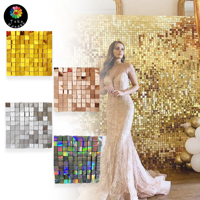 30*30cm Square Sequin Tile Backdrop / Sequin Backdrop / Dekorasi Dinding / Dekorasi Pesta / Dekorasi