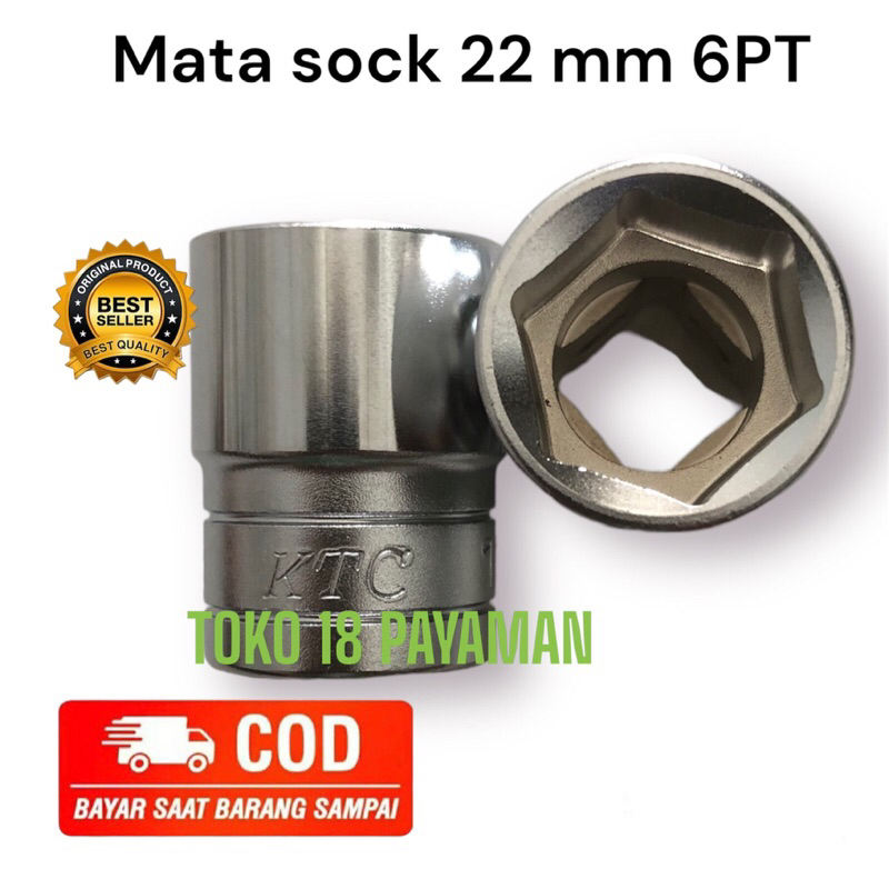 KTC Mata sock 22 mm 6PT 1/2 inch / Kunci sock 22 mm B4-22 KTC Japan original