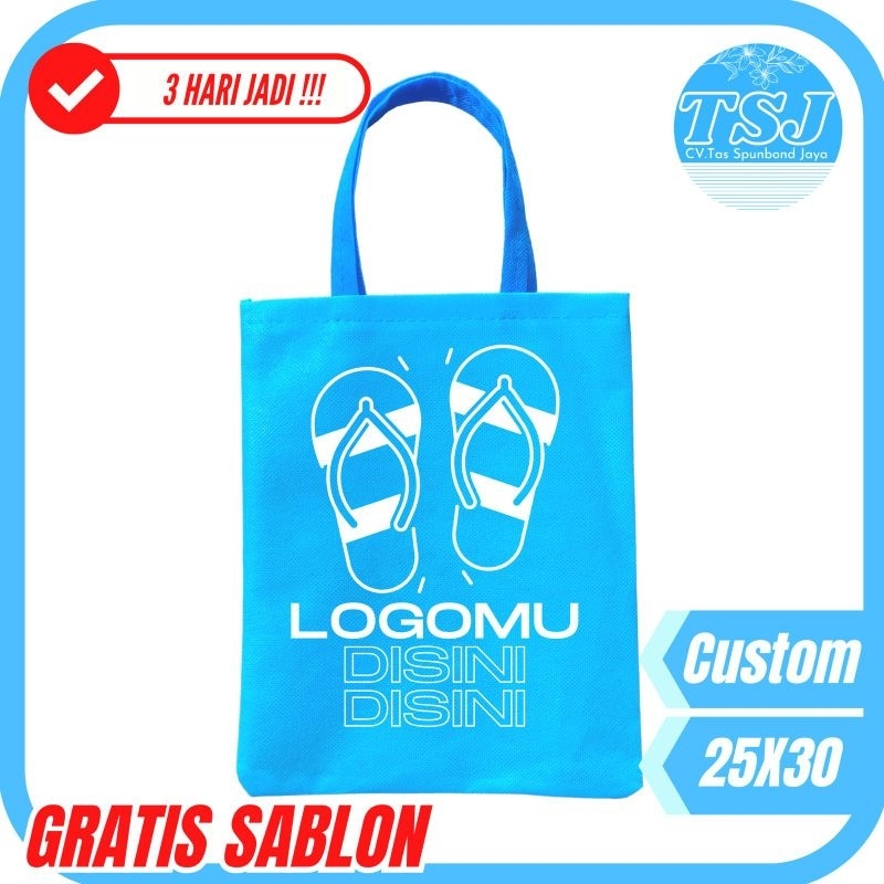Proses Cepat Cetak Custom Tas Spunbond Sablon Warna Free Bisa Pakai Desain Pribadi Cocok untuk acara