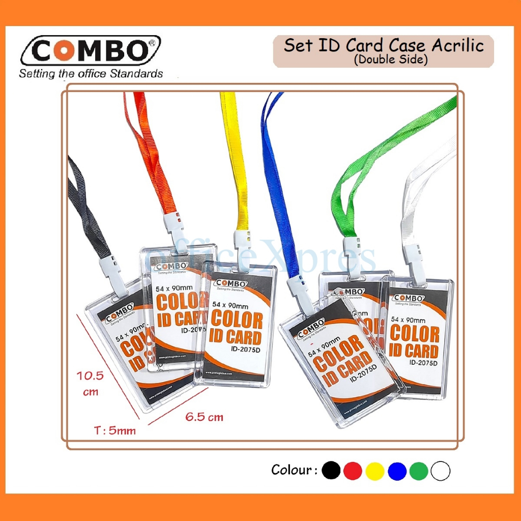 

Card Holder / Id Card Acrilic 2 Side / PC Holder / Gantungan Kartu Casing ID Card / Name Tag Acrilic 2075