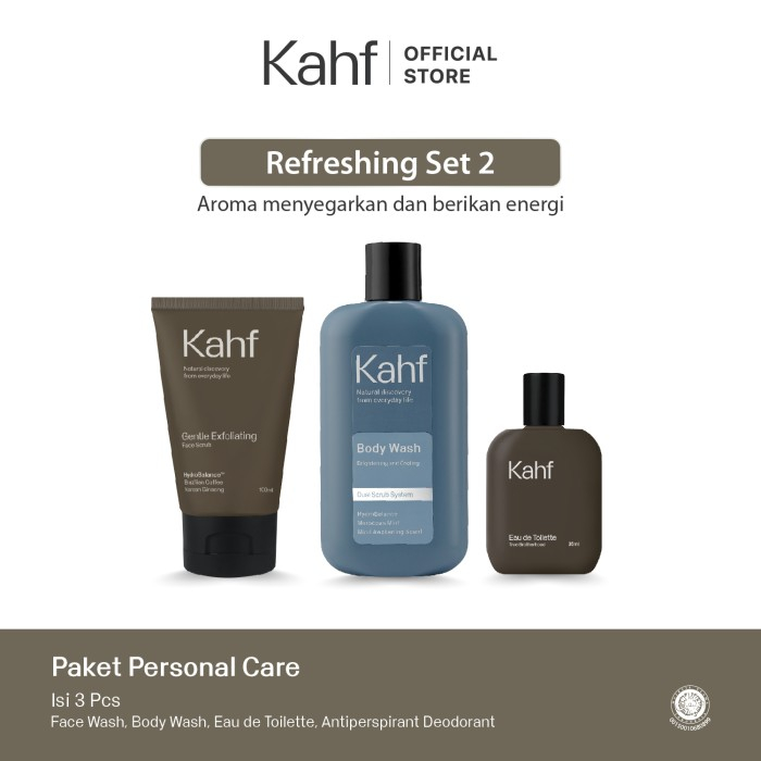 Kahf Paket Personal Care Isi 3pcs - Face Wash, Body Wash, &amp; EDT