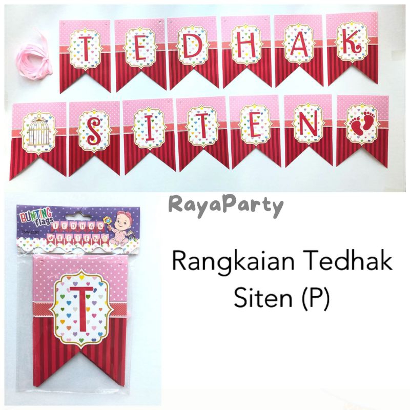 Tulisan Tedhak Siten Boy Girl / Banner Turun Tanah / Rangkaian Tedhak Siten/ Bunting Flag Tedhak Sit