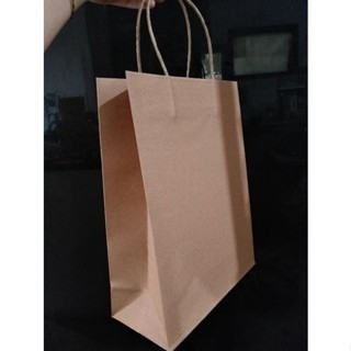 

10pcs PB Paperbag KIKY Kraft B Small 23x10x30cm Coklat Polos Tali