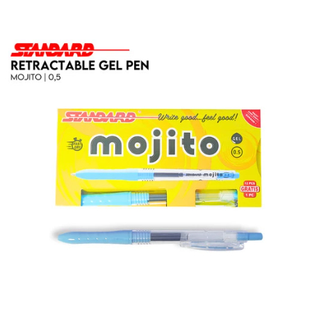 

Standard - Pulpen Bolpen Ball Point Gel Mojito 0.5mm Super Smooth