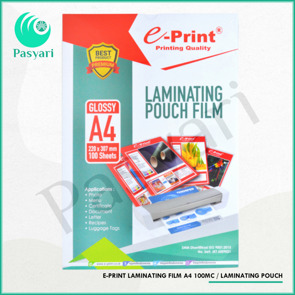 

E-PRINT LAMINATING FILM A4 100MC / LAMINATING POUCH