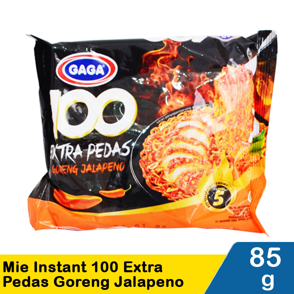 

Mie Gaga jalapeno goreng 100 Extra Pedas level 5 Mie instan goreng rasa jalapeno