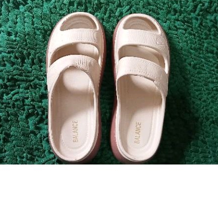 sandal wedges wanita karet import balance