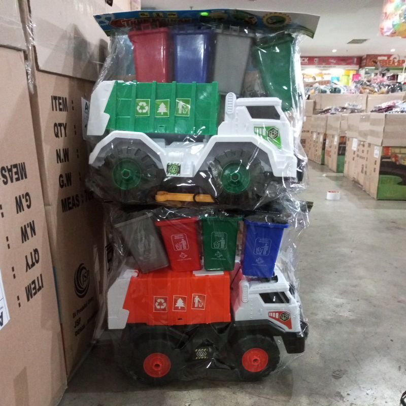 AK JUMBO/Mainan mobil truk sampah tertutup jumbo + tempat sampah AK 74