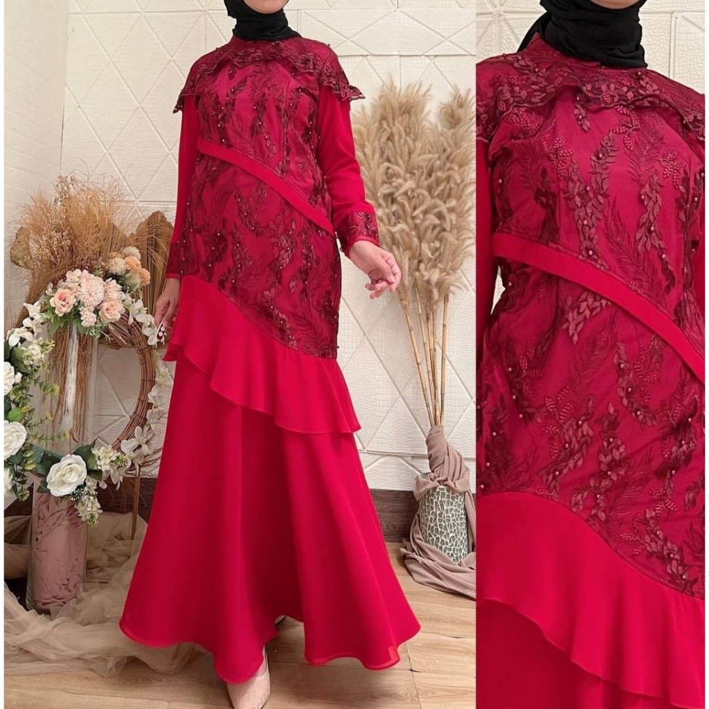 JEMIA | GAMIS PESTA - GAMIS BROKLAT - GAMIS MEWAH - WISUDA - KONDANGAN - BROKAT - JEMIA DRESS 105