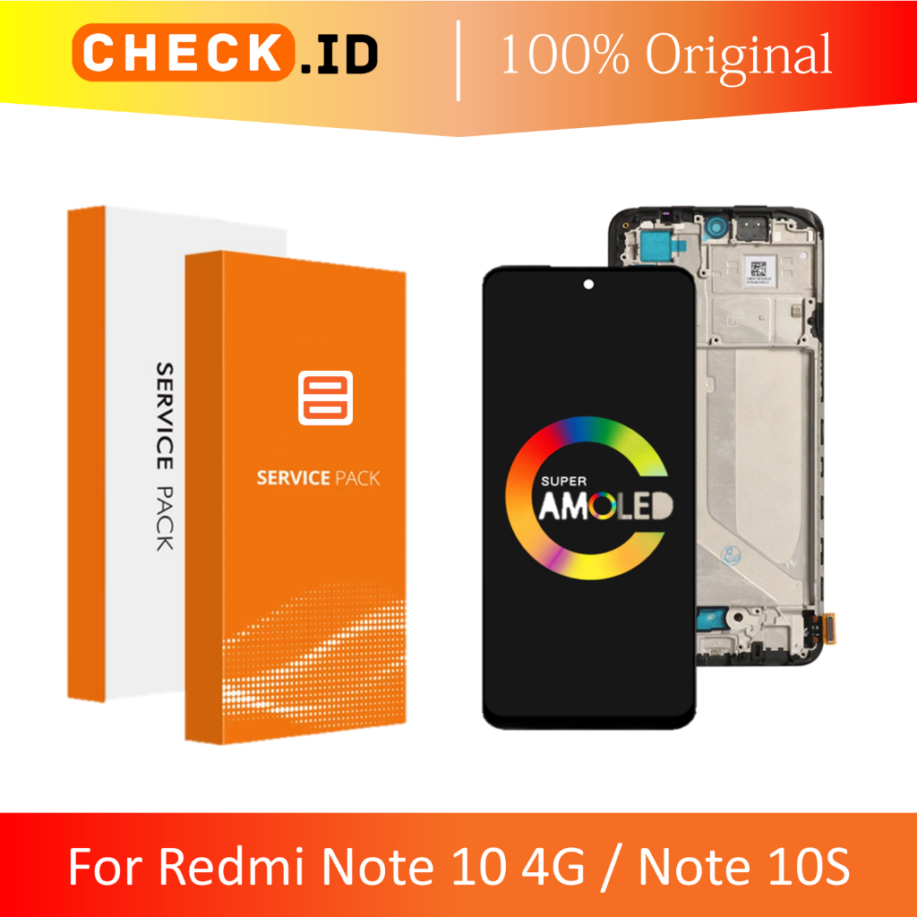 [ CHECK.ID ] LCD + FRAME XIAOMI REDMI NOTE 10 4G / NOTE 10S / POCO M5S ORIGINAL AMOLED