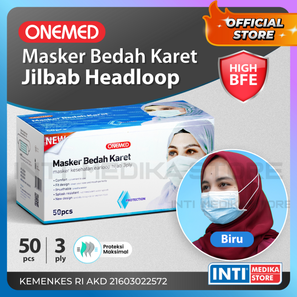 Harga Masker Surgical Mask Hijab Onemed Terbaru Januari 2024