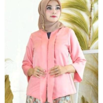 Atasan Kebaya Modern Kutubaru Floy Kartini Busui Aneka Warna peach