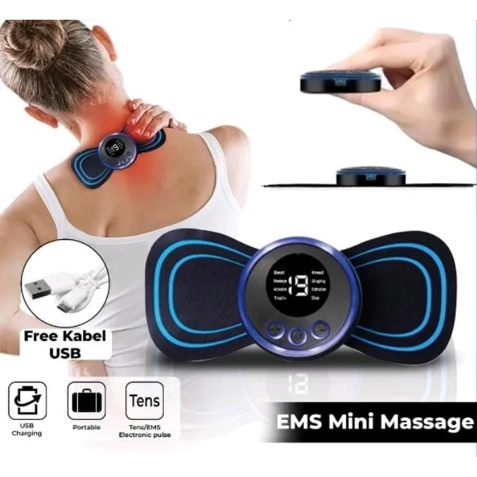Ems Alat Pijat Leher Terapi Mini Pad Mat Electric Massage Recharging