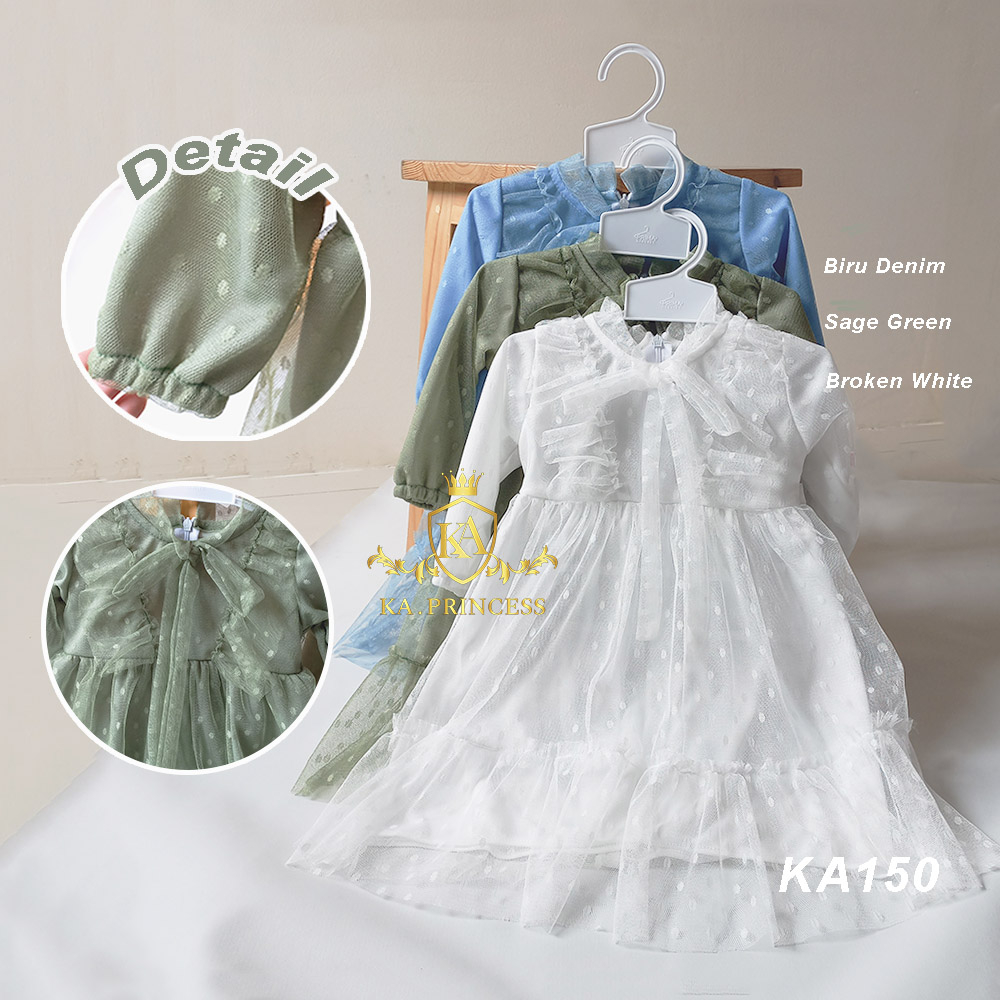 Gaun Pesta Anak Perempuan Motif Polkadot Model Terbaru 2025 Gaun Pesta Cantik Dress Pesta Anak Kekin