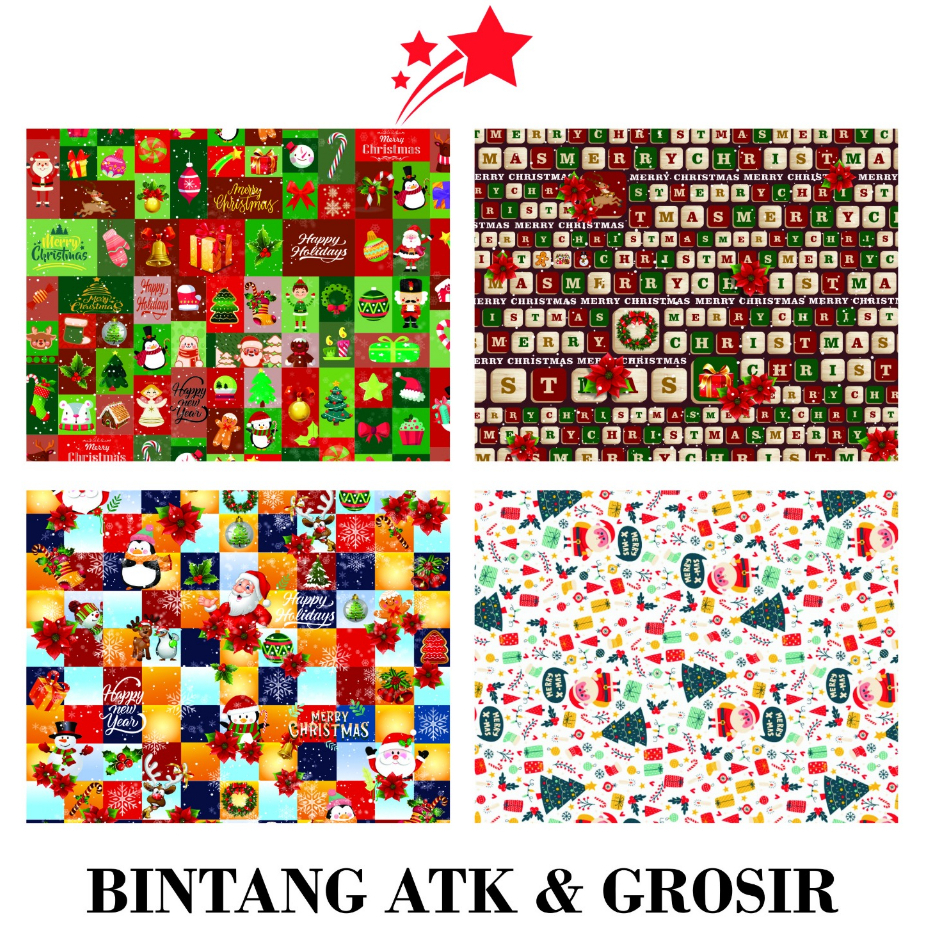 

Kertas Kado BINTANG Motif Natal/ kertas kado christismas / kertas kado christismas / kertas kado tebal cute