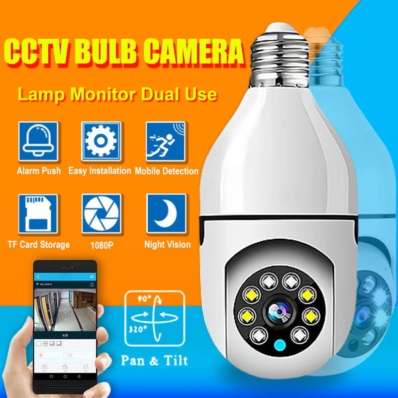 CCTV Lampu V380 Pro 8MP Kamera CCTV Wifi Lampu CCTV 360 PTZ