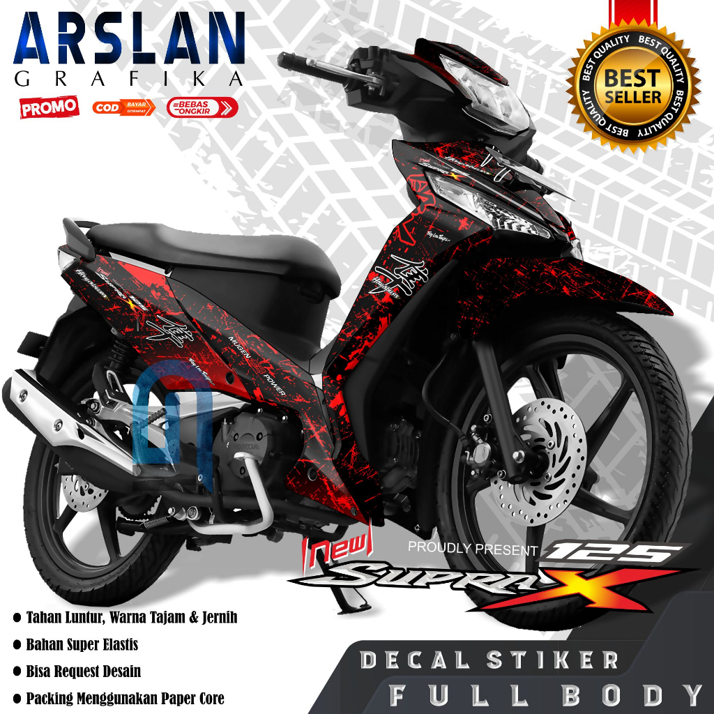Decal Supra X 125 FI Full Body Stiker Supra X 125 FI Full Body Varian / Desain Hayabusa