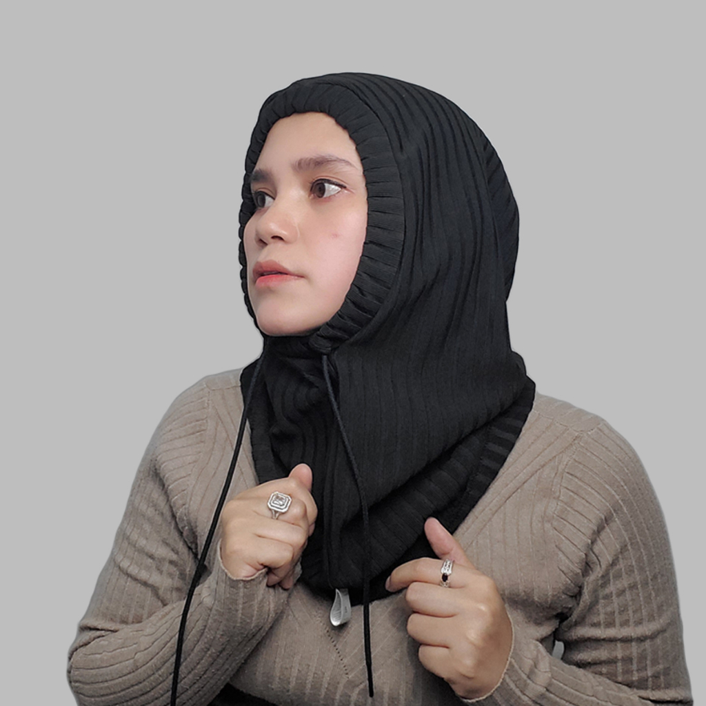 RK Hijab Instan Kekinian Balaclava Kerudung Instan Knit Hoodie Trending