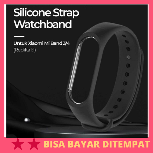 Silicone Strap Watchband untuk Xiaomi Mi Band 3/4 (Replika 1:1) / Strap Tali Jam Tangan Gelang Pengg