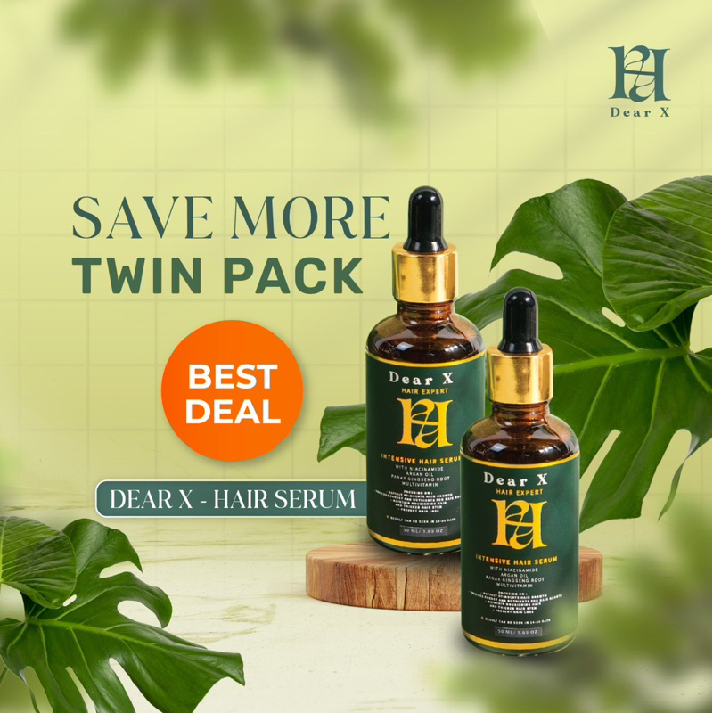 Twin Pack  DEAR X Hair Serum - Hair Serum Rambut Rontok | Hair Serum Penumbuh Rambut | Penumbuh Ramb