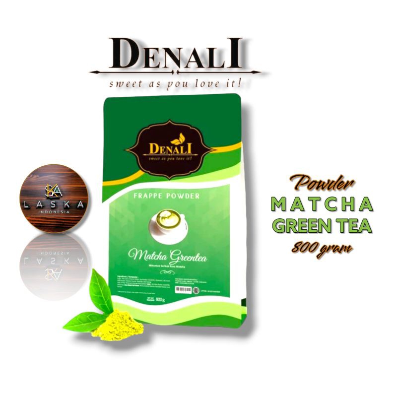 

Matcha Greentea Powder Merk Denali - 800 grm - Bubuk Minuman Rasa Matcha Greentea - Powder Denali