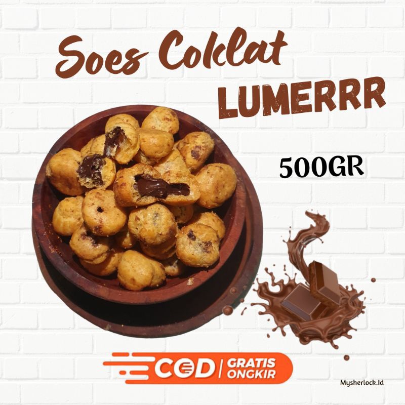 

Soes Coklat Lumer 500Gr Soes Kering isi Coklat Renyah Termurah