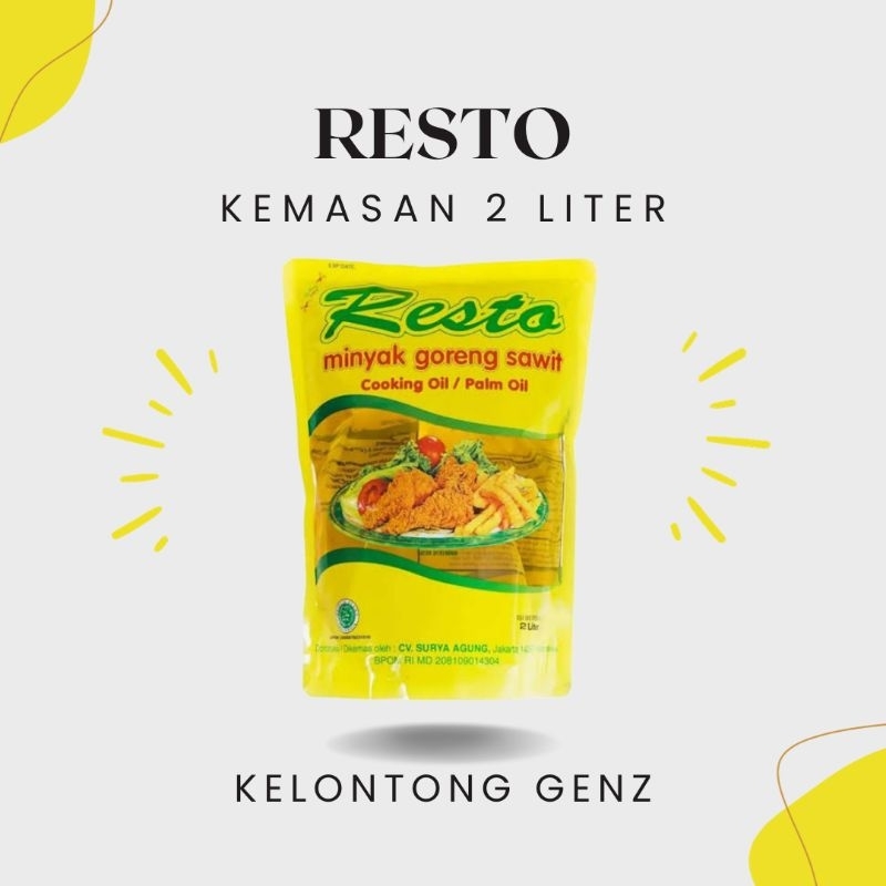 

Minyak Goreng Sawit Resto Cooking Oil / Palm Oil Kemasan 2L / 2 Liter Refill Pouch