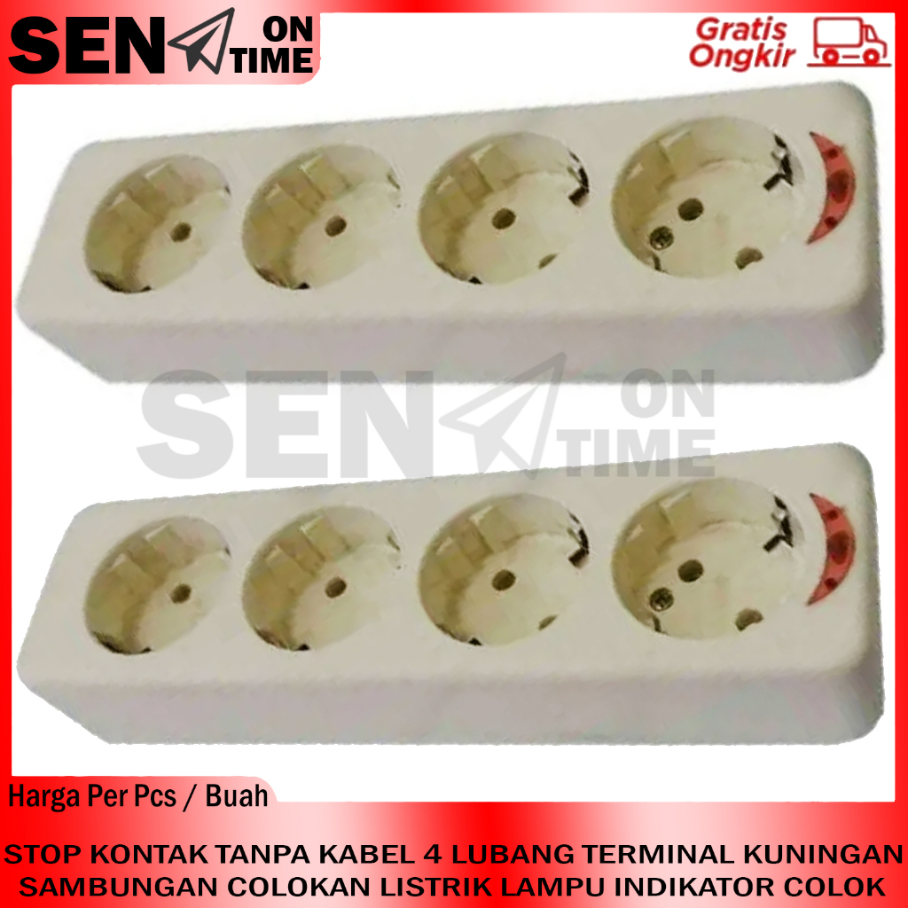 STOP KONTAK TANPA KABEL 4 LUBANG TERMINAL COLOKAN LISTRIK SETOP CONTACT CONTAK NEOLUS NS 204 LAMPU I