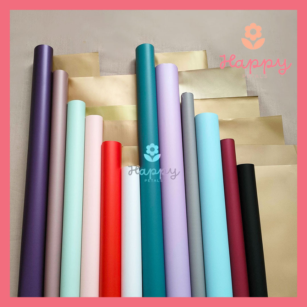 

Flower Paper Wrapping Gold Cellophane Kertas Buket Bouquet Bunga Color Warna Craft Kraft