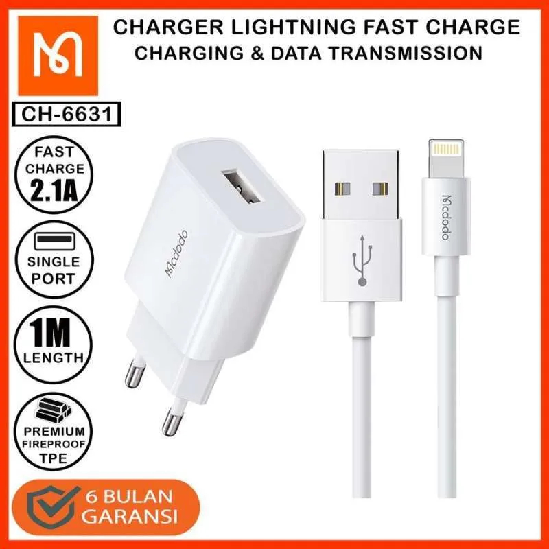 Mcdodo Travel Charger Set iP Adaptor+USB Lightning 2.1A MFI