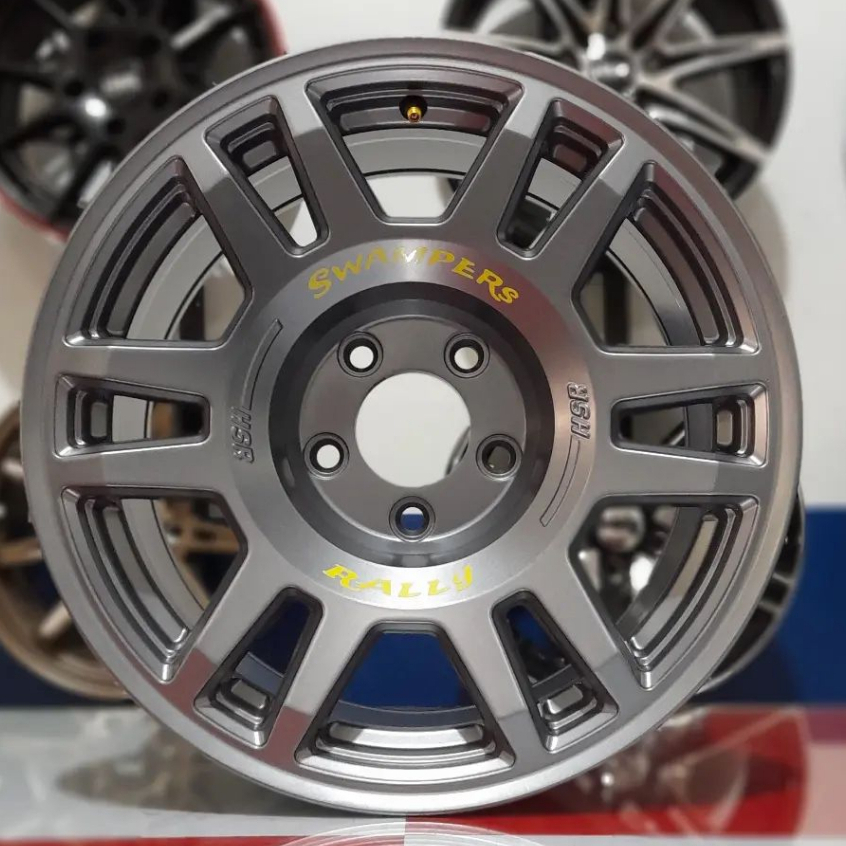 Velg mobil Rush Terios Ring 16 HSR SWAMPERS lobang 5 grey tampilan Off-Road