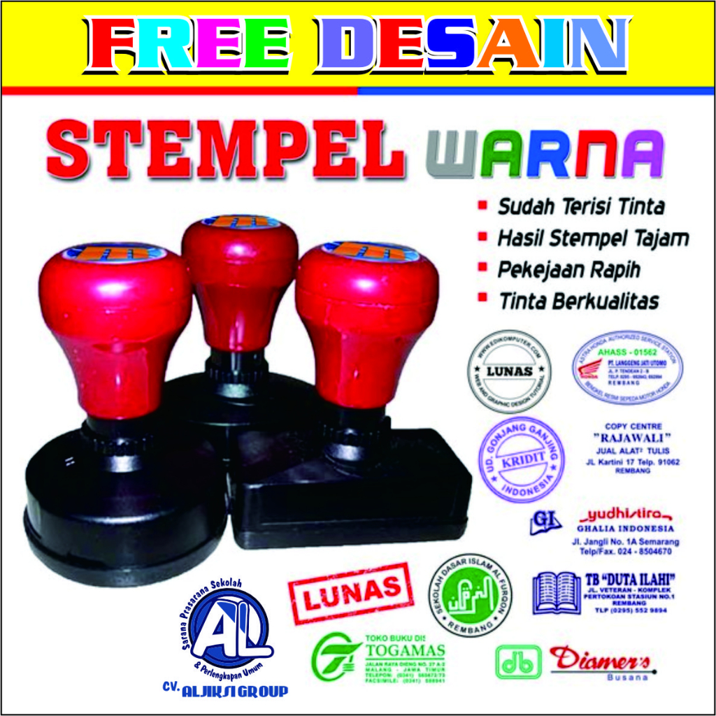 

Stempel sekolah / Toko / Lunas / Mesjid Custom Free Design Otomatis Tinta