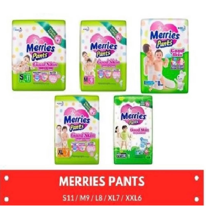 Merries popok s11,M9,L8,Xl7,Xxl6