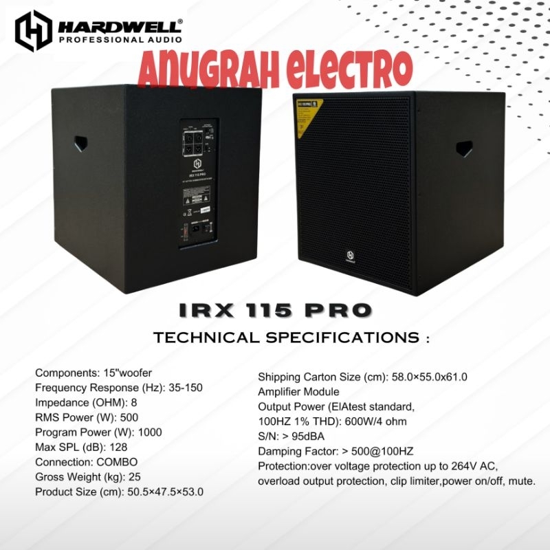 SUBWOOFER AKTIP HARDWELL IRX 115 PRO 15 INCH ORIGINAL HARDWELL