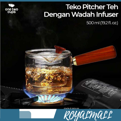 Teko Pitcher Teh Chinese Teapot 500ml Saringan Infuser / Teko Masak Rebus Teh Kaca Dengan Saringan P