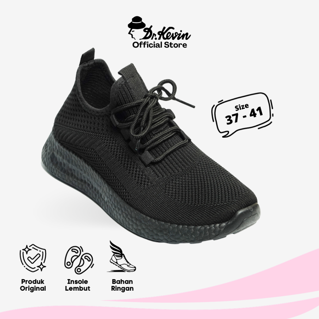 Dr. Kevin Sepatu Olahraga Sport Wanita Sneakers Flyknit Tali 589-048